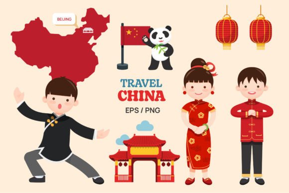 China Travel Elements Set