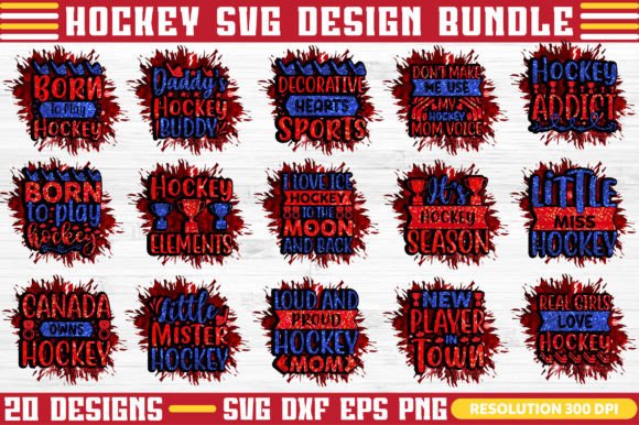 Hockey Sublimation Design Bundle Svg