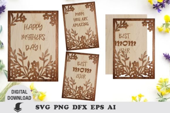Mothers Day Laser Cut File, Cards Bundle
