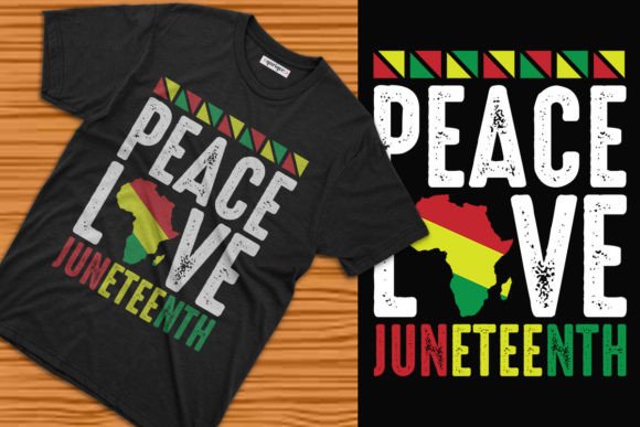 Peace Love Juneteenth T-shirt Design: A Versatile Template for Creators