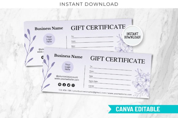 Personalized Gift Certificate Canva PDF