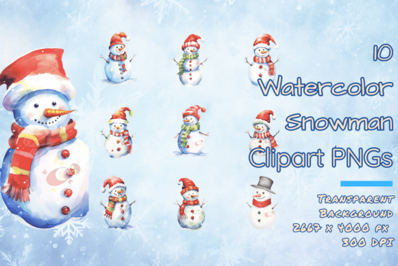 Watercolor Snowman Clipart Transparent